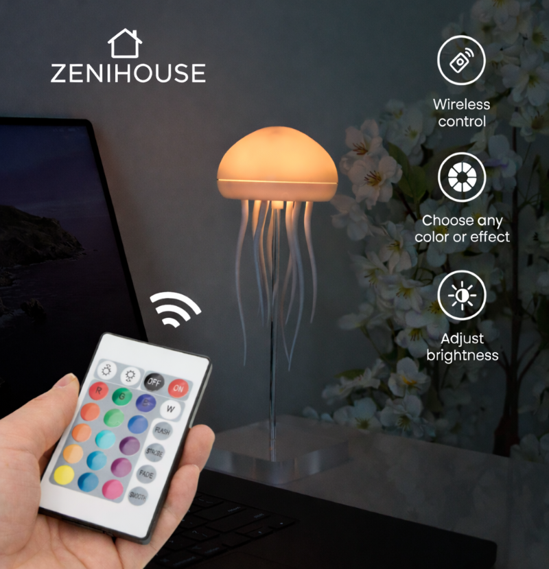 Zeni™ OceanGlow — Ambient Jellyfish Lamp for Calmer Evenings