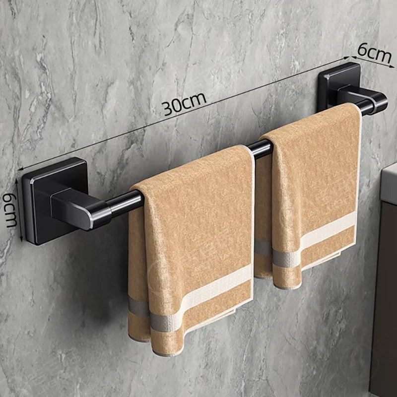 Aluminum Wall-Mounted Shower Towel Rack — Space‑Saving, Multifunctional Bathroom Organiser