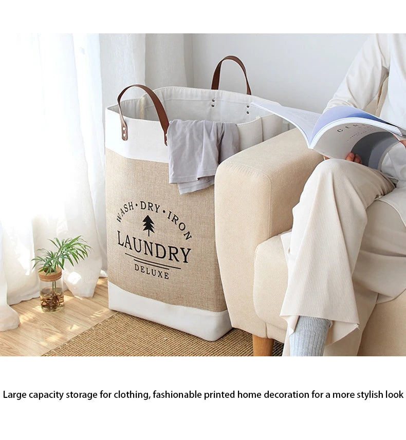 Oversized Collapsible Fabric Laundry Hamper — Breathable High-Capacity Storage Basket for Modern Homes