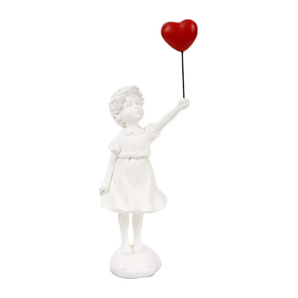 Resin Sculpture, Balloon Girl Desktop Figurine With Low-Odor Finish For Quiet Spaces