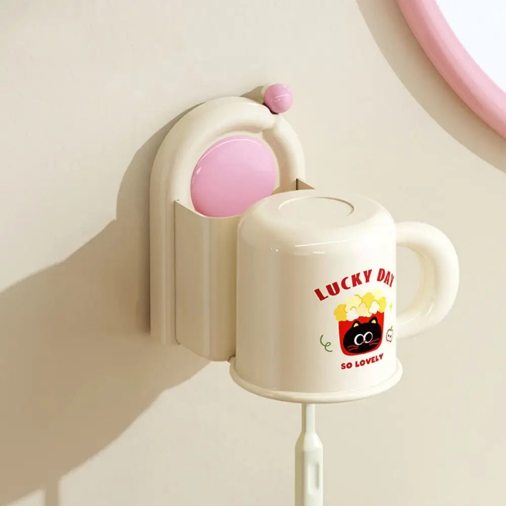 Sleek No-Drill Suction Toothbrush & Toothpaste Organiser