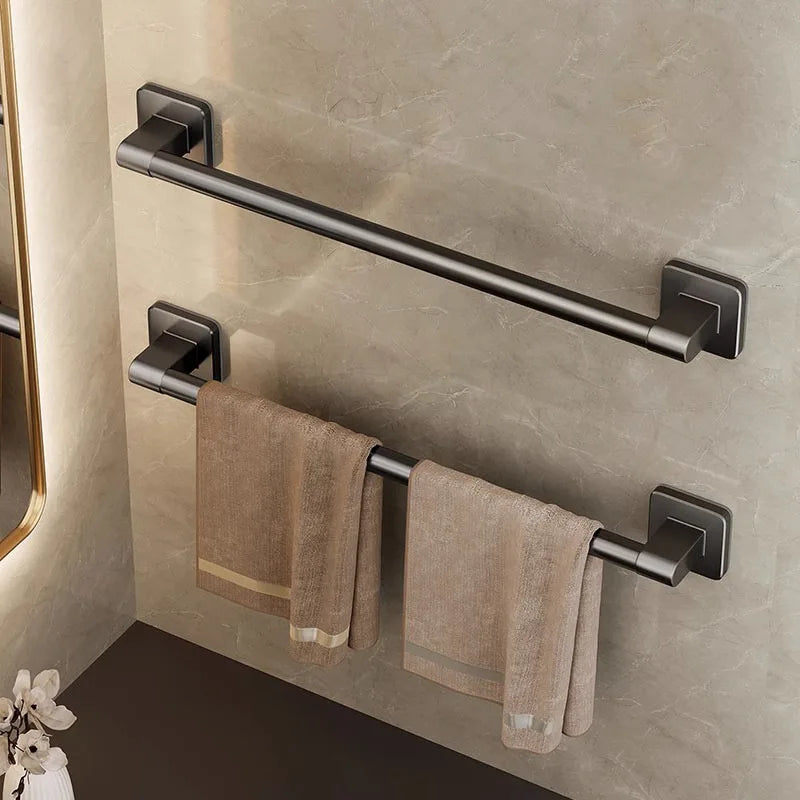 Aluminum Wall-Mounted Shower Towel Rack — Space‑Saving, Multifunctional Bathroom Organiser