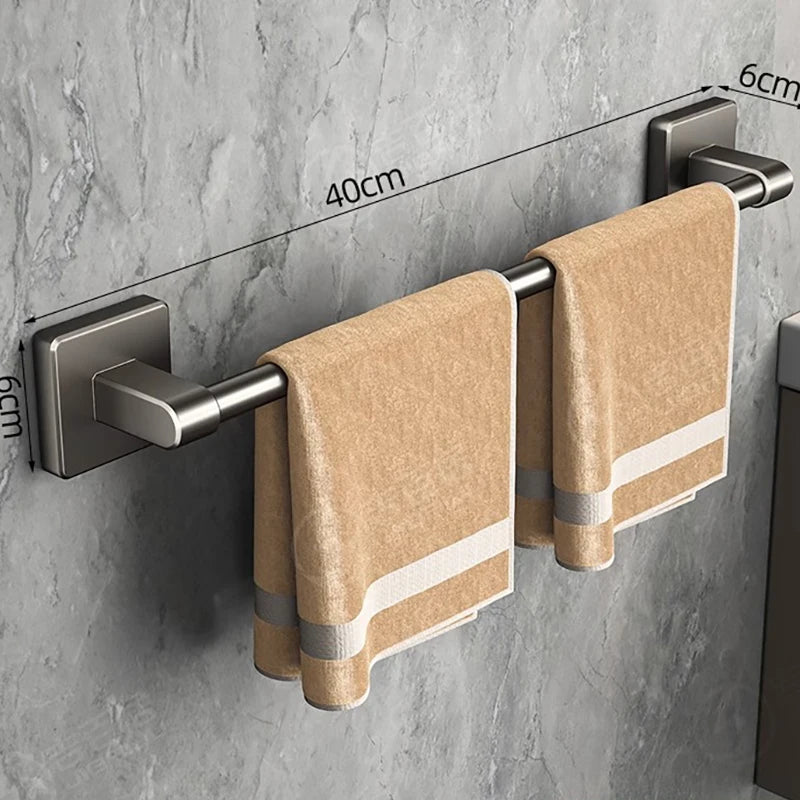 Aluminum Wall-Mounted Shower Towel Rack — Space‑Saving, Multifunctional Bathroom Organiser