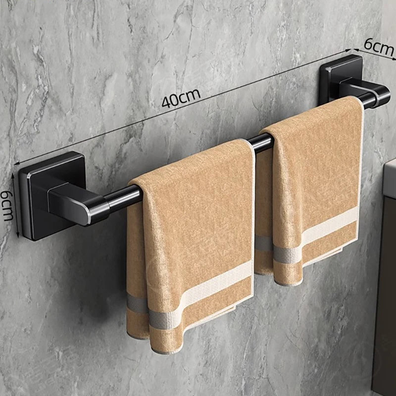 Aluminum Wall-Mounted Shower Towel Rack — Space‑Saving, Multifunctional Bathroom Organiser