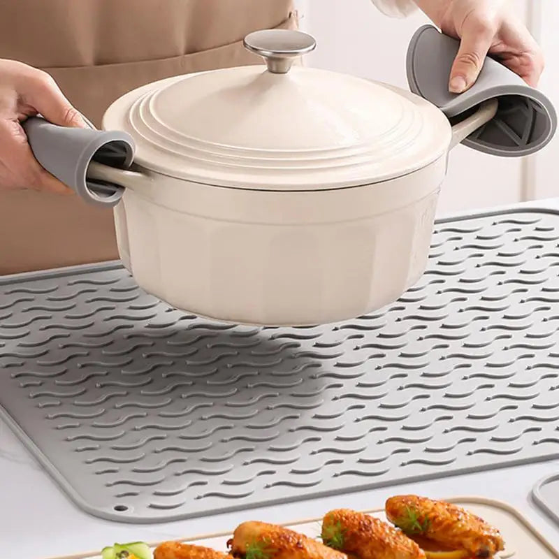 Sink Mat — Large Heat-Resistant Flexible Drain Pad For Countertop