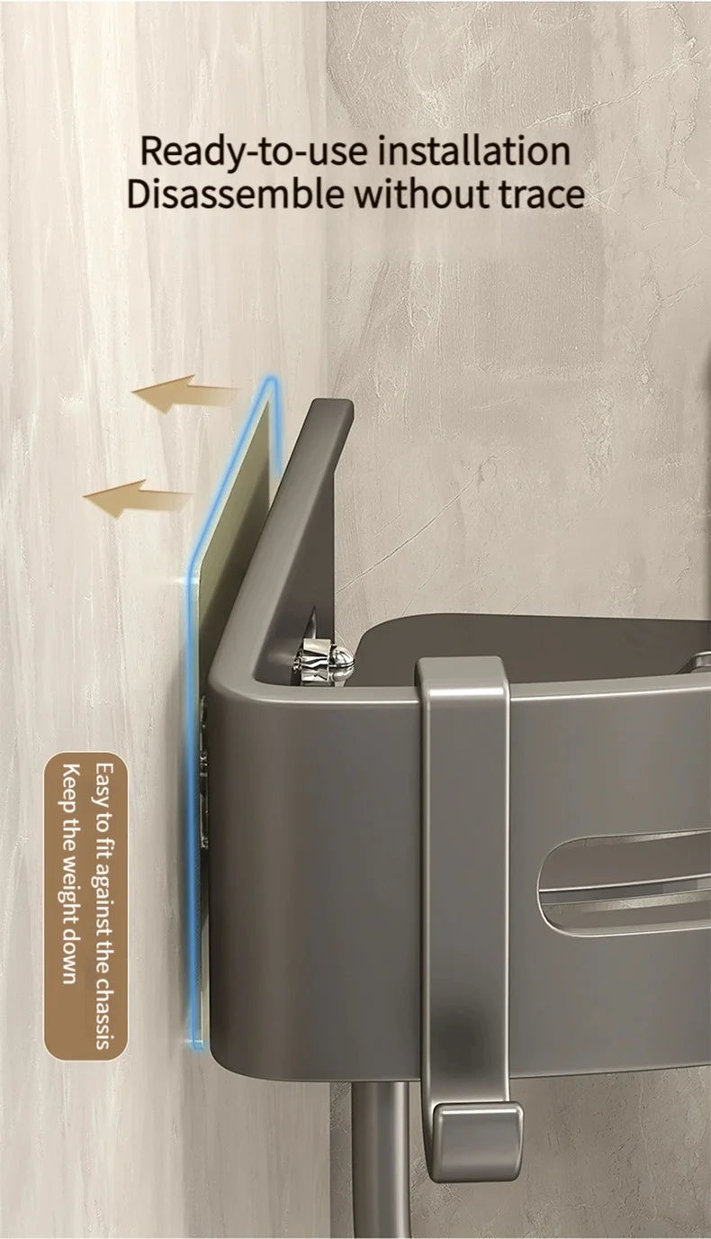 No-Drill Wall-Mounted Shelf — Organiser