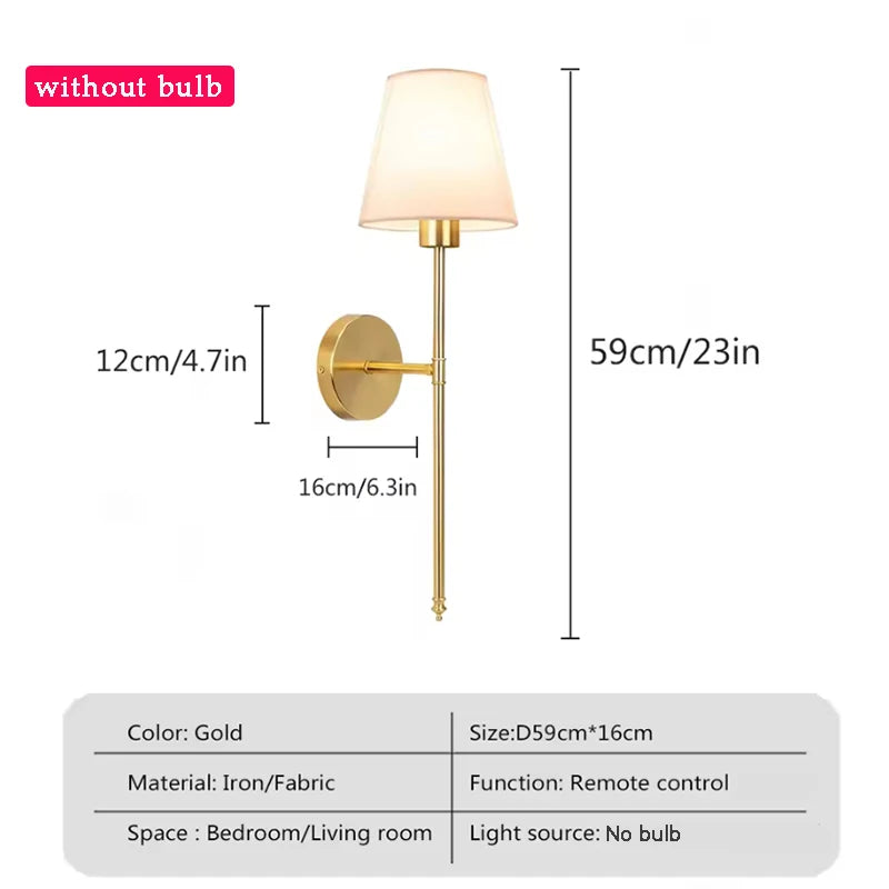 Vintage-Style Wall Lamp – RGB Dimmable LED, Remote Control, No Wiring Needed