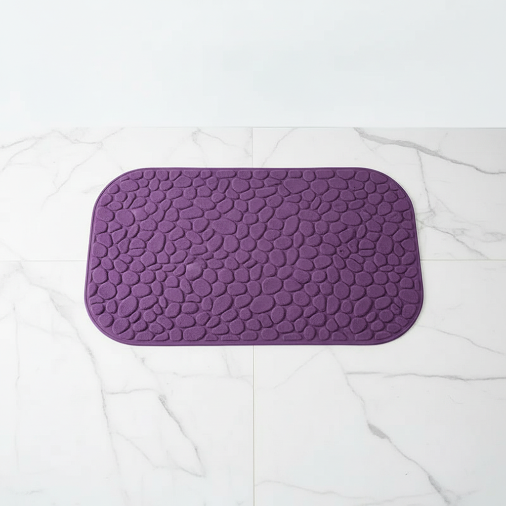 Cobblestone Bath Mat — Purple