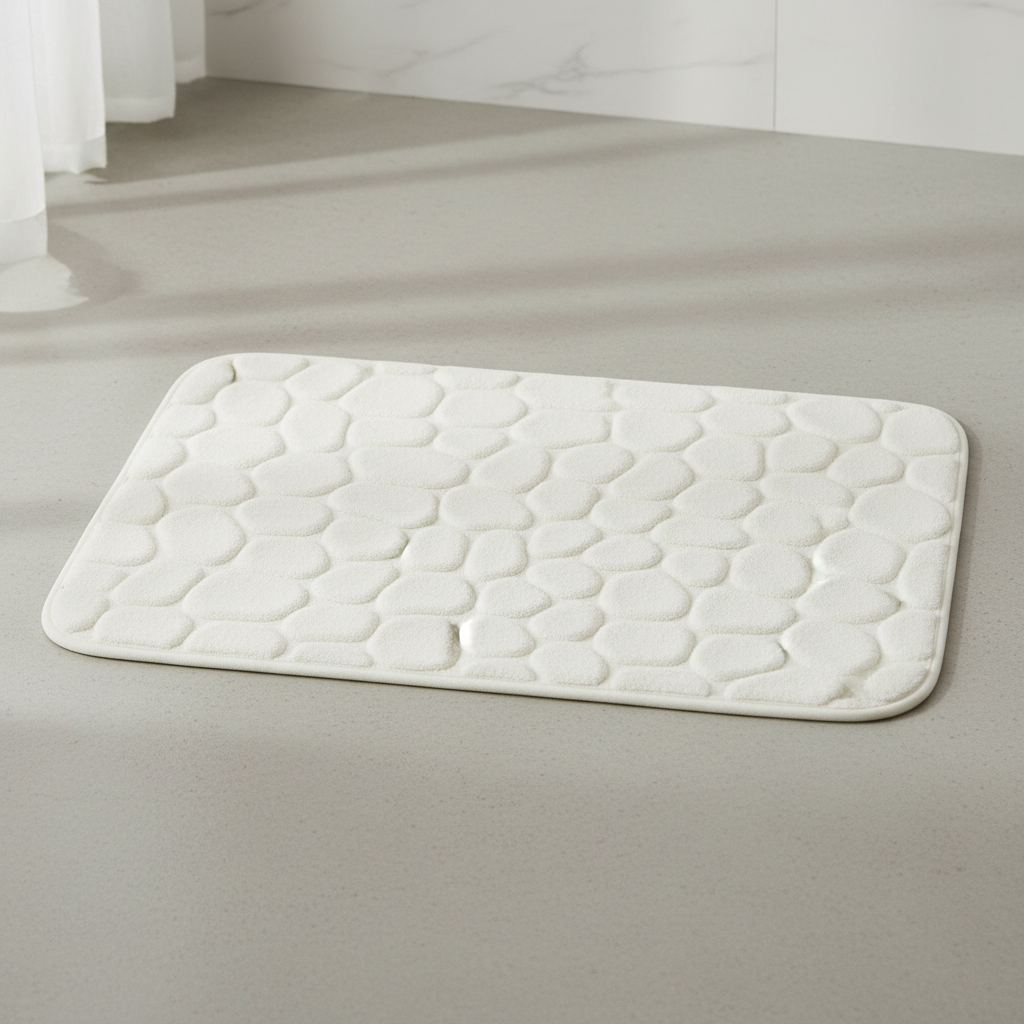 Cobblestone Bath Mat — White