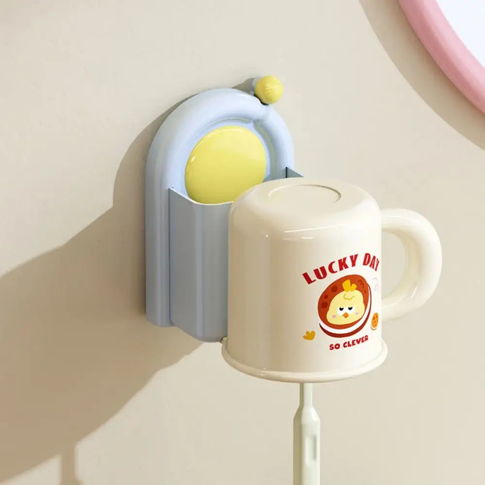 Sleek No-Drill Suction Toothbrush & Toothpaste Organiser