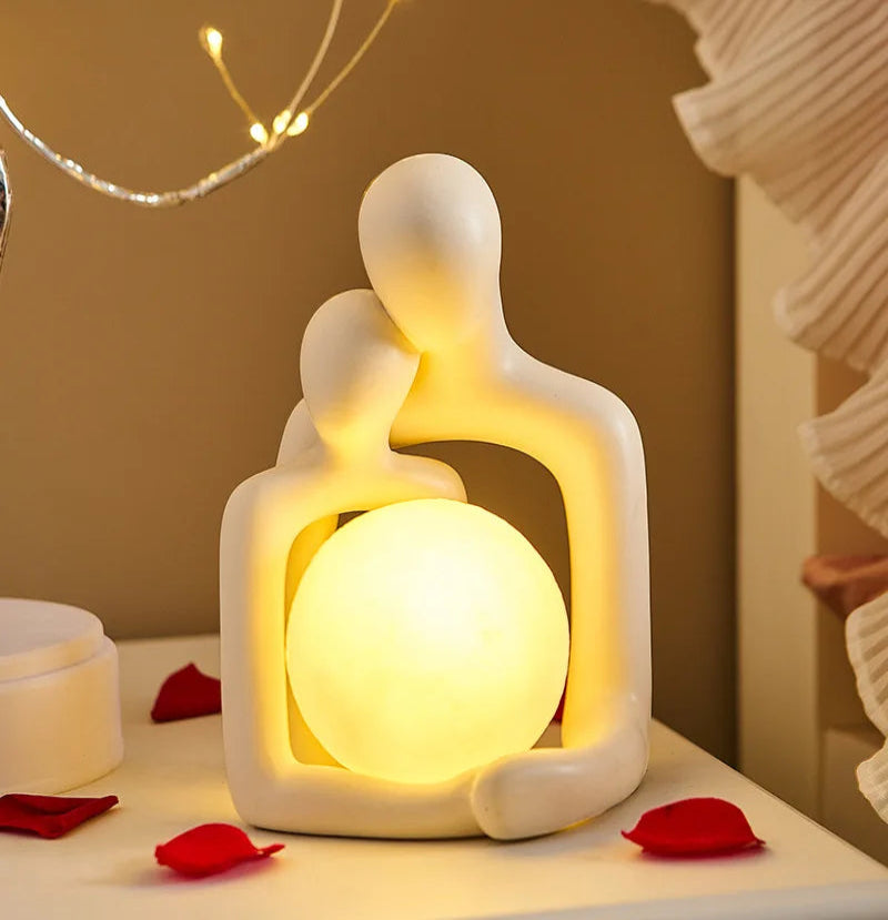 Sculptural Couple LED Lamp, Modern Romantic Ambient Light For Home And Office