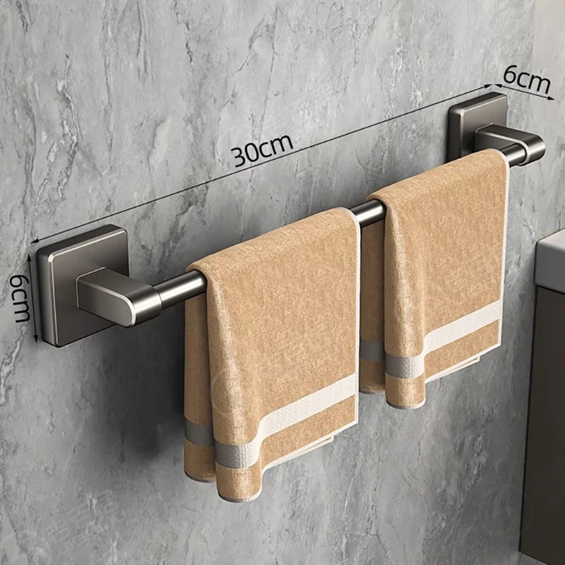 Aluminum Wall-Mounted Shower Towel Rack — Space‑Saving, Multifunctional Bathroom Organiser