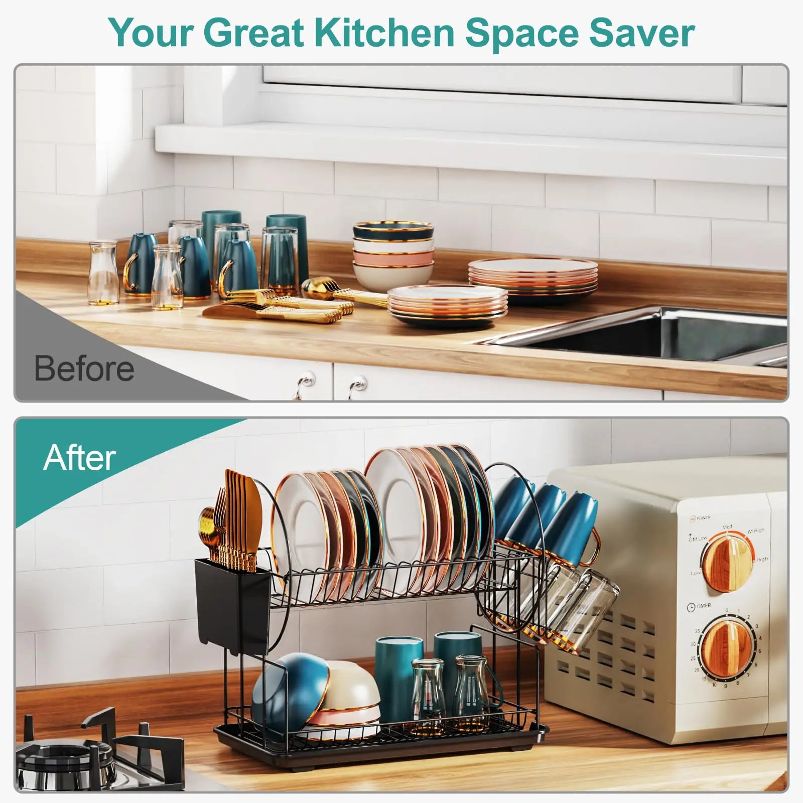 2-Tier Dish Drying Rack