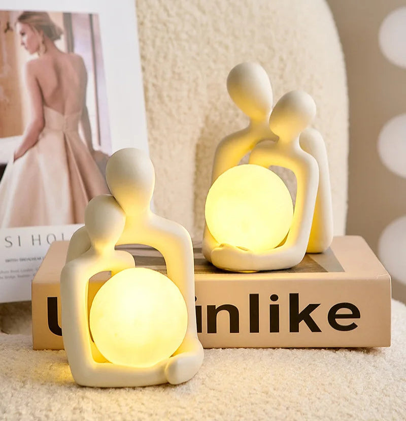 Sculptural Couple LED Lamp, Modern Romantic Ambient Light For Home And Office