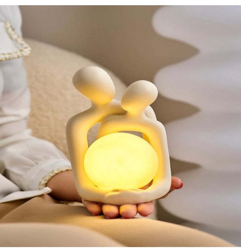 Sculptural Couple LED Lamp, Modern Romantic Ambient Light For Home And Office