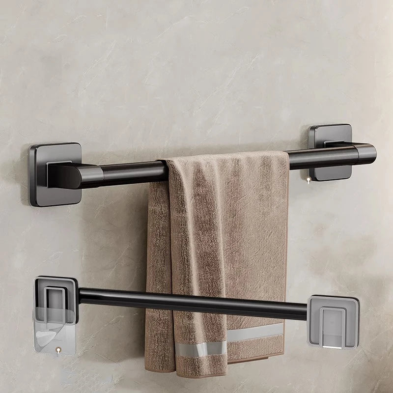 Aluminum Wall-Mounted Shower Towel Rack — Space‑Saving, Multifunctional Bathroom Organiser
