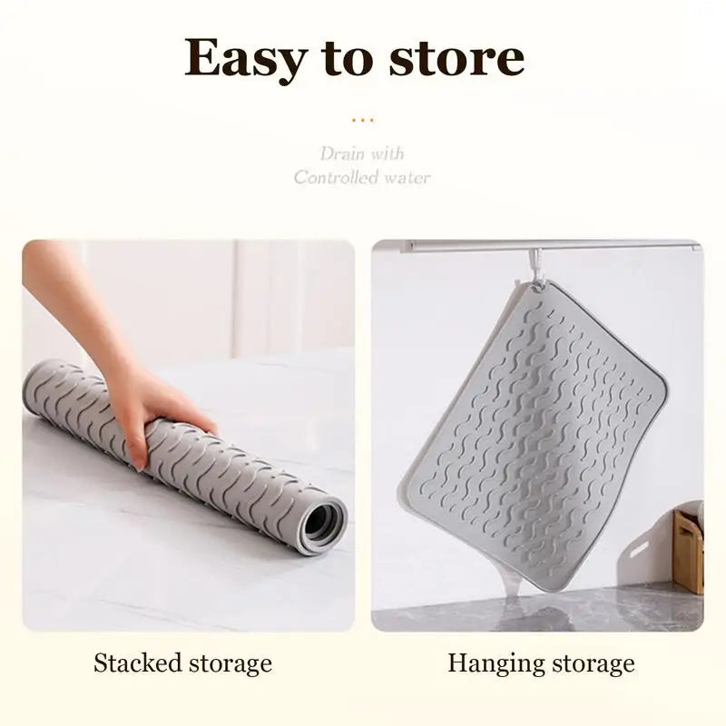 Sink Mat — Large Heat-Resistant Flexible Drain Pad For Countertop