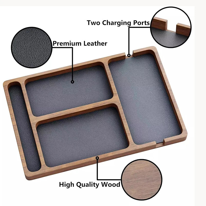 ZeniTray™ Wooden Catchall Tray — Desk & Bedside Organiser