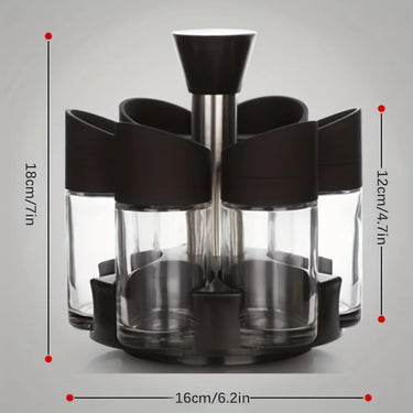 Modern 6-Jar Rotating Spice Rack — Sleek Countertop Organiser