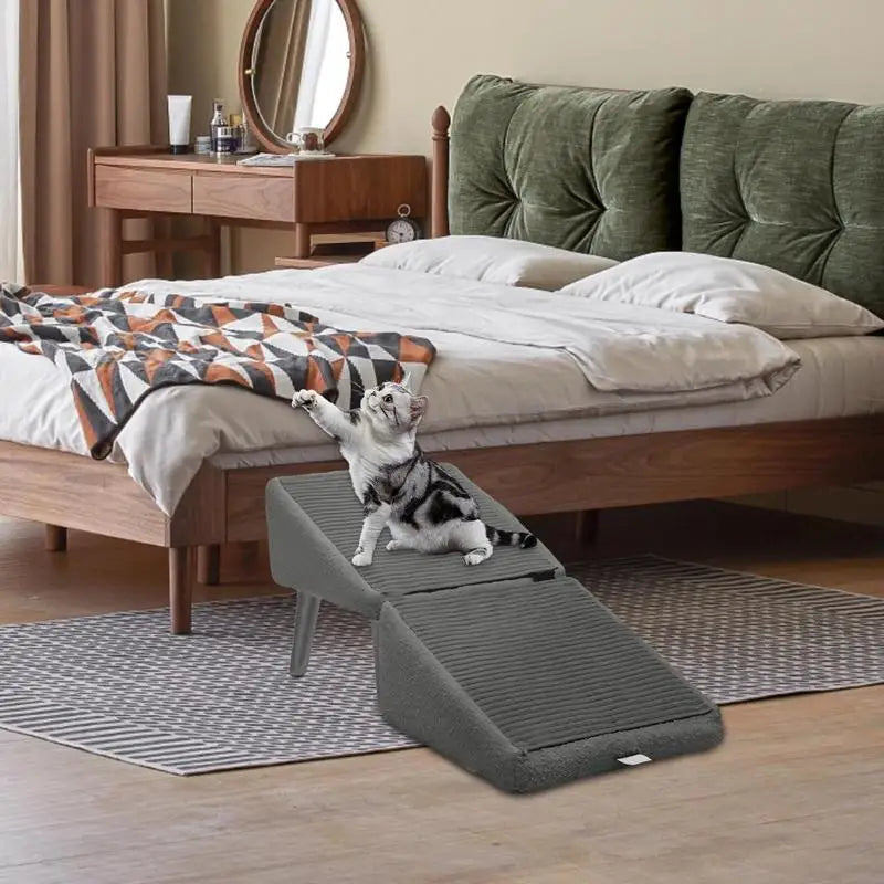 Multifunctional Pet Ramp Ottoman – Foldable Ladder for Bed, Sofa & Car Access