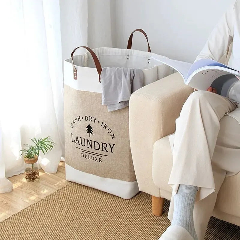 Oversized Collapsible Fabric Laundry Hamper — Breathable High-Capacity Storage Basket for Modern Homes
