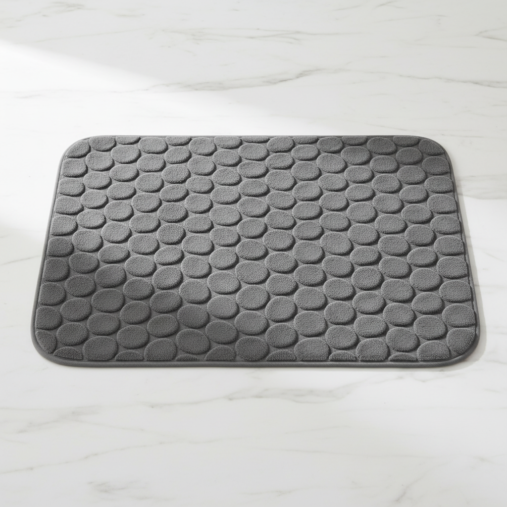Cobblestone Bath Mat — Dark Grey
