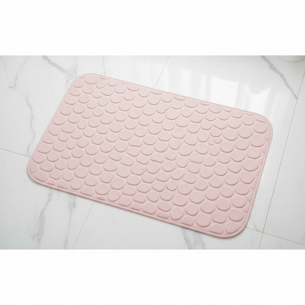 Cobblestone Bath Mat — Pink